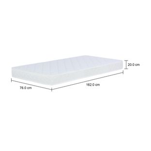 Imagem com medidas do produto COLCHÃO DE ESPUMA INFANTIL 78 CM X 1,62 M X 12 CM DOSS