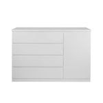 Branco - CÔMODA 4 GAVETAS/1 PORTA 1,35M X 45 CM MINCE