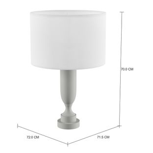 Imagem com medidas do produto LUMINÁRIA MESA PILASTRE C/CÚPULA H