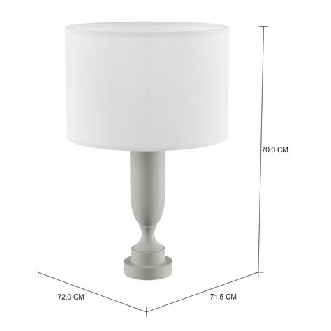 Imagem com medidas do produto LUMINÁRIA MESA PILASTRE C/CÚPULA H