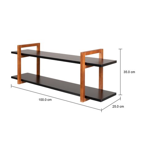 Imagem com medidas do produto PRATELEIRA 35 CM X 1 M X 25 CM SKADA