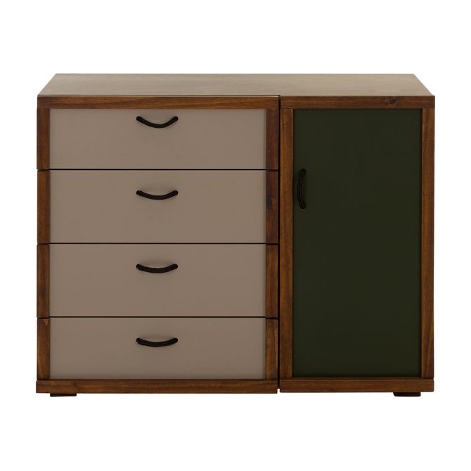 Cômoda Infantil 4 Gavetas/1 Porta 1,02 M X 48 Cm Garatuja