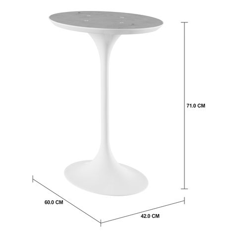 Imagem com medidas do produto BASE DE MESA CENTRAL OVAL 1,60 M TULIPE