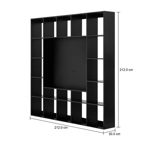 Imagem com medidas do produto ESTANTE PARA TV DE ATÉ 46 POLEGADAS 2,12 M X 2,12 M CÉLULA