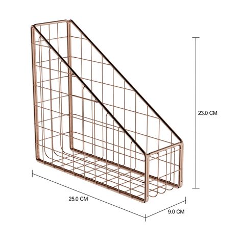 Imagem com medidas do produto CAIXA ARQUIVO PORTA-REVISTAS GRID