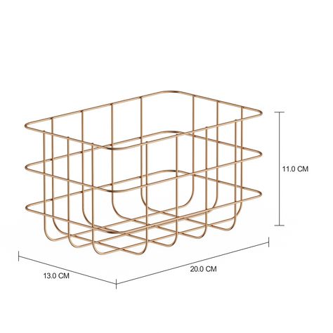 Imagem com medidas do produto CESTO 20 CM X 13 CM X 11 CM GRID