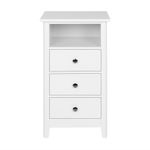 Branco - MESA DE CABECEIRA ALTA 3 GAVETAS DEVON