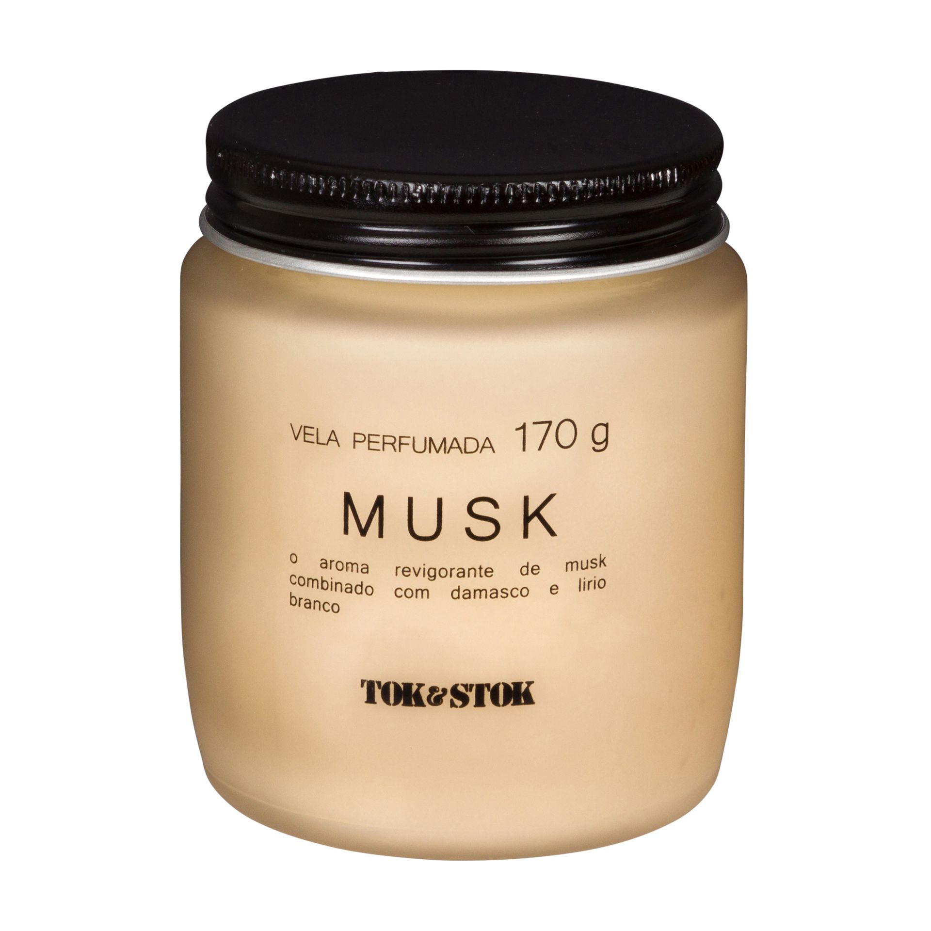 VELA PERFUMADA POTE MUSK ESSENCIALS PRETO/CAMELO | Tok&Stok