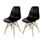 Preto - CONJUNTO COM 2 CADEIRAS EAMES WOOD