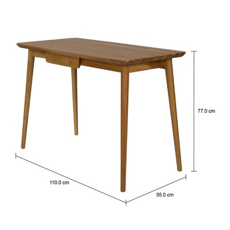 Imagem com medidas do produto MESA 1 GAVETA 1,10 M X 55 CM SKAND