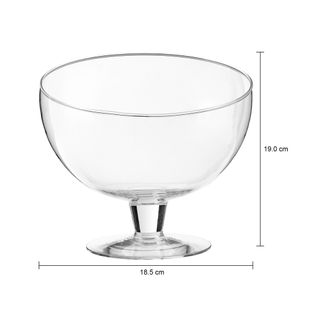 Imagem com medidas do produto TAÇA PARA SERVIR 19 CM DELYSE
