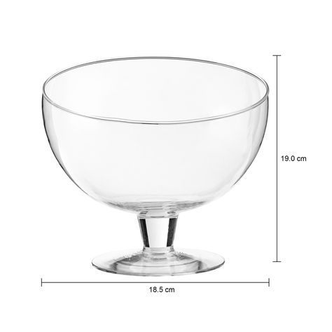 Imagem com medidas do produto TAÇA PARA SERVIR 19 CM DELYSE
