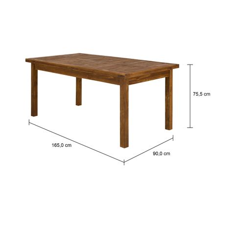 Imagem com medidas do produto MESA 1,65 M X 90 CM CRATES