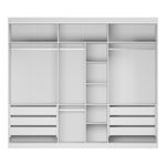 Branco - ESTRUTURA DE GUARDA-ROUPA 3 PORTAS FRIZ