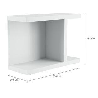 Imagem com medidas do produto MESA LATERAL 70 CM X 27 CM BENY