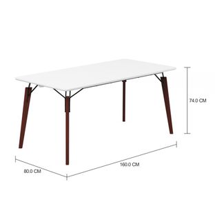 Imagem com medidas do produto MESA 1,60 M X 80 CM OVNI