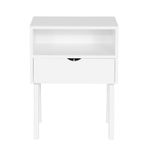 Branco - MESA DE CABECEIRA 1 GAVETA CRAB