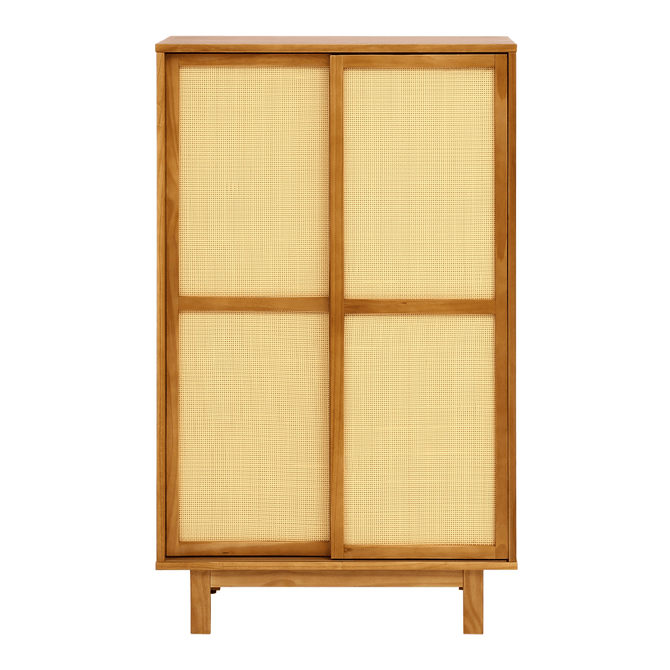 Estante 2 Portas De Correr Com Palhinha 80 Cm X 1,33 M Palhandi
