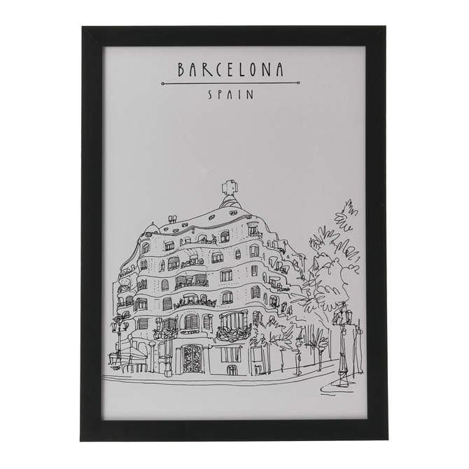 Quadro 28 Cm X 38 Cm Barcelona Memories