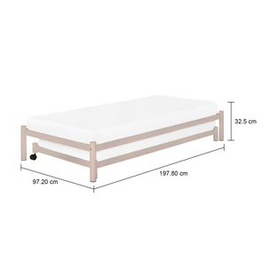 Imagem com medidas do produto CAMA DE SOLTEIRO 88 C/CAMA INF 78 FLAT