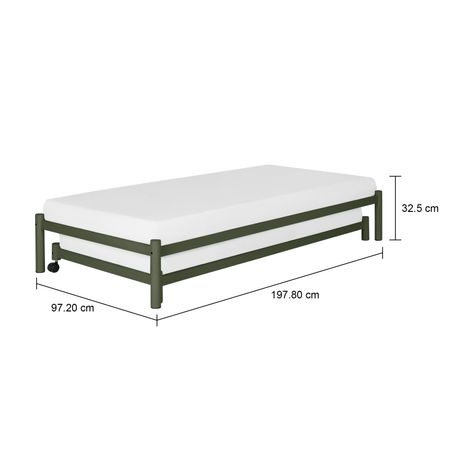 Imagem com medidas do produto CAMA DE SOLTEIRO 88 C/CAMA INF 78 FLAT