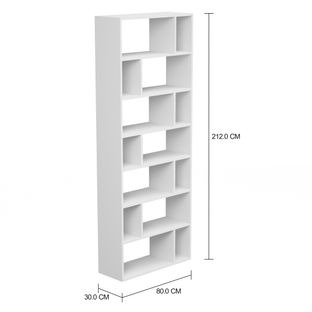 Imagem com medidas do produto ESTANTE/DIVISÓRIA 80 CM X 2,12 M BLOCK