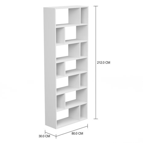 Imagem com medidas do produto ESTANTE/DIVISÓRIA 80 CM X 2,12 M BLOCK