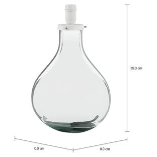 Imagem com medidas do produto BASE DE LUMINÁRIA DE MESA JUG