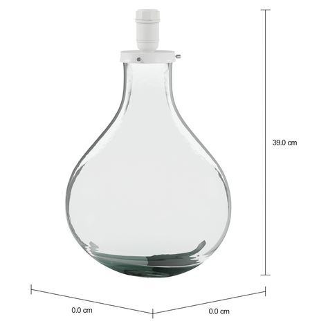 Imagem com medidas do produto BASE DE LUMINÁRIA DE MESA JUG