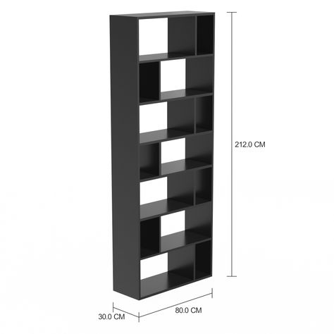 Imagem com medidas do produto ESTANTE/DIVISÓRIA 80 CM X 2,12 M BLOCK