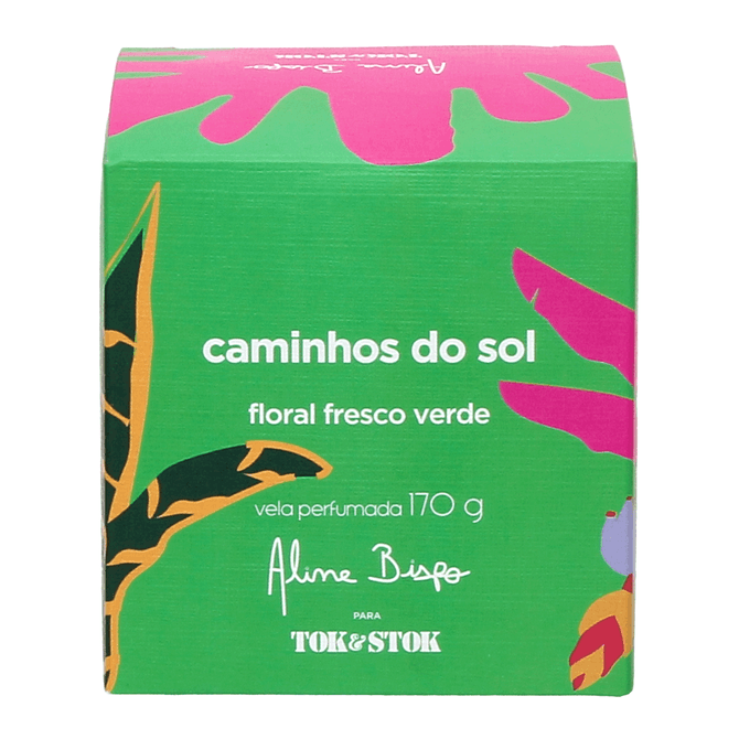 Vela Perfumada Pote Floral Fresco Verde Caminhos Do Sol