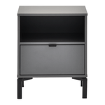 Preto - MESA DE CABECEIRA 1 GAVETA SLEEK