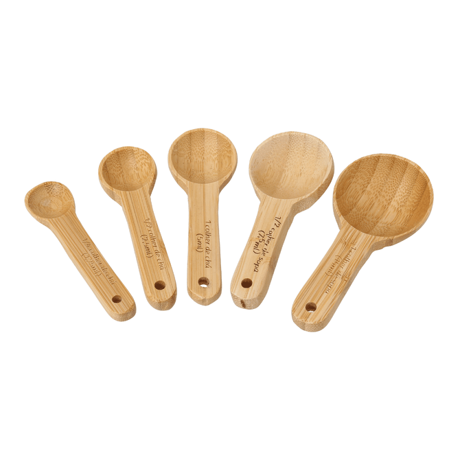 Jogo Com 5 Colheres Medidoras Bamboo