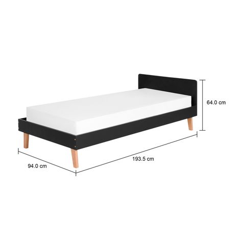 Imagem com medidas do produto CAMA DE SOLTEIRO 88 CM LIN