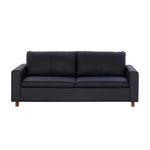 Couro preto - SOFÁ 3 LUGARES NORMAND