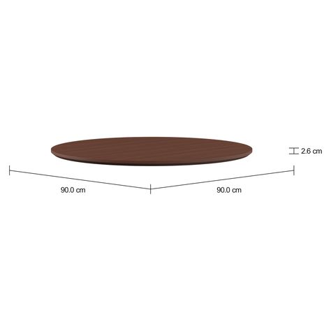 Imagem com medidas do produto TAMPO DE MESA MADEIRA REDONDO 90 CM TULIPE