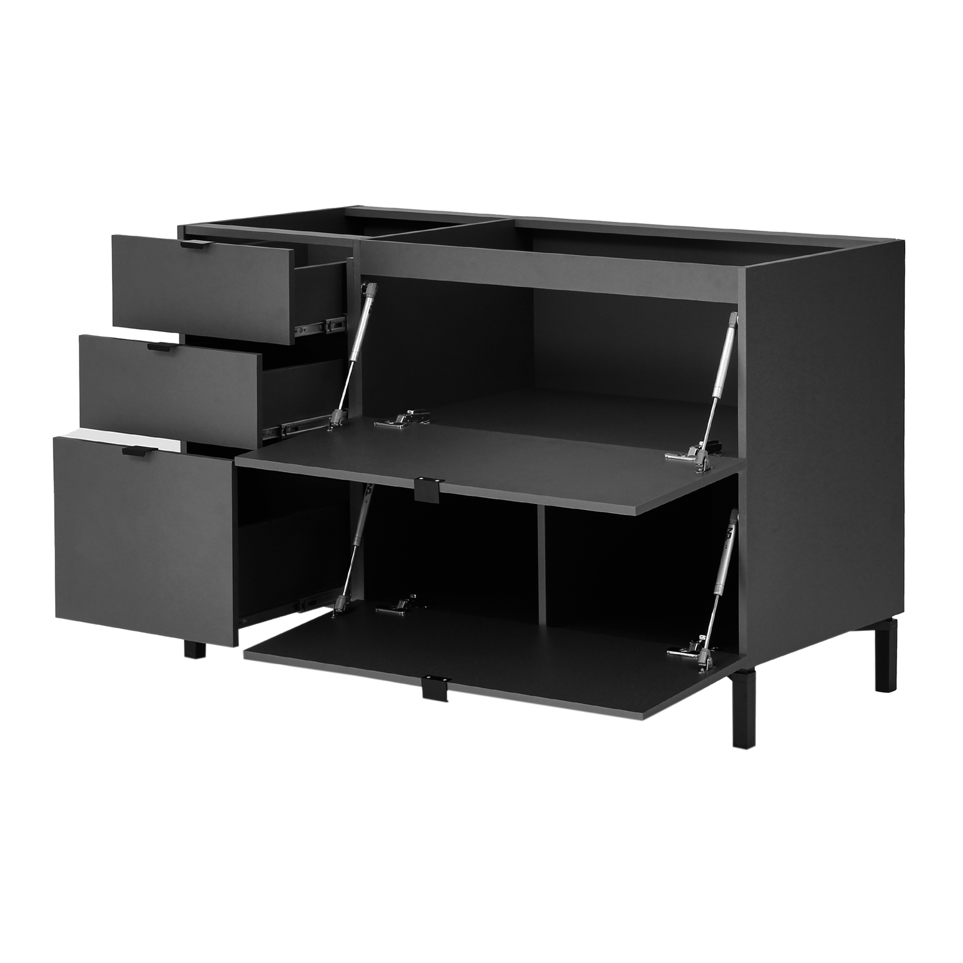 INFERIOR-120-M-2-PORTAS-BASCULANTES-3-GAVETAS-SLEEK-GRAFITE-PRETO-SLEEK_ST4