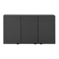 Preto - ARMÁRIO SUPERIOR 1,20 M 3 PORTAS SLEEK