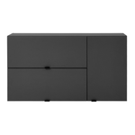 Preto - ARMÁRIO DE COZINHA SUPERIOR 1,20 M 2 PORTAS-BASCULANTE/1 PORTA DE BATER SLEEK