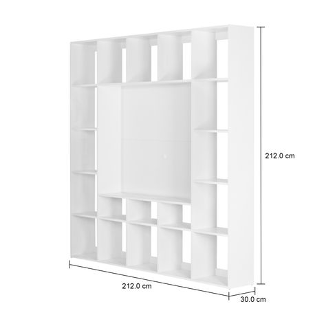 Imagem com medidas do produto ESTANTE PARA TV DE ATÉ 46 POLEGADAS 2,12 M X 2,12 M CÉLULA