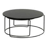 Preto - MESA DE CENTRO CONJUNTO COM 2 PEÇAS LOOP