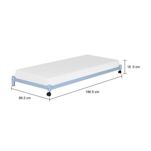 Imagem com medidas do produto CAMA DE SOLTEIRO INFERIOR 78 CM FLAT