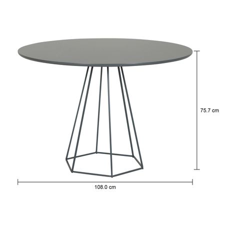 Imagem com medidas do produto HEXAG MESA REDONDA 1,08 M