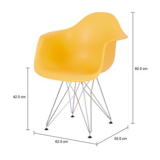 Imagem com medidas do produto EAMES TOWER CADEIRA C/BRAÇOS