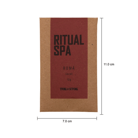 Imagem com medidas do produto ENVELOPE PERFUMADO ROMÃ 12 G RITUAL SPA