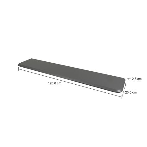 Imagem com medidas do produto PRATELEIRA 2,5 CM X 1,20 M X 25 CM CHANFER